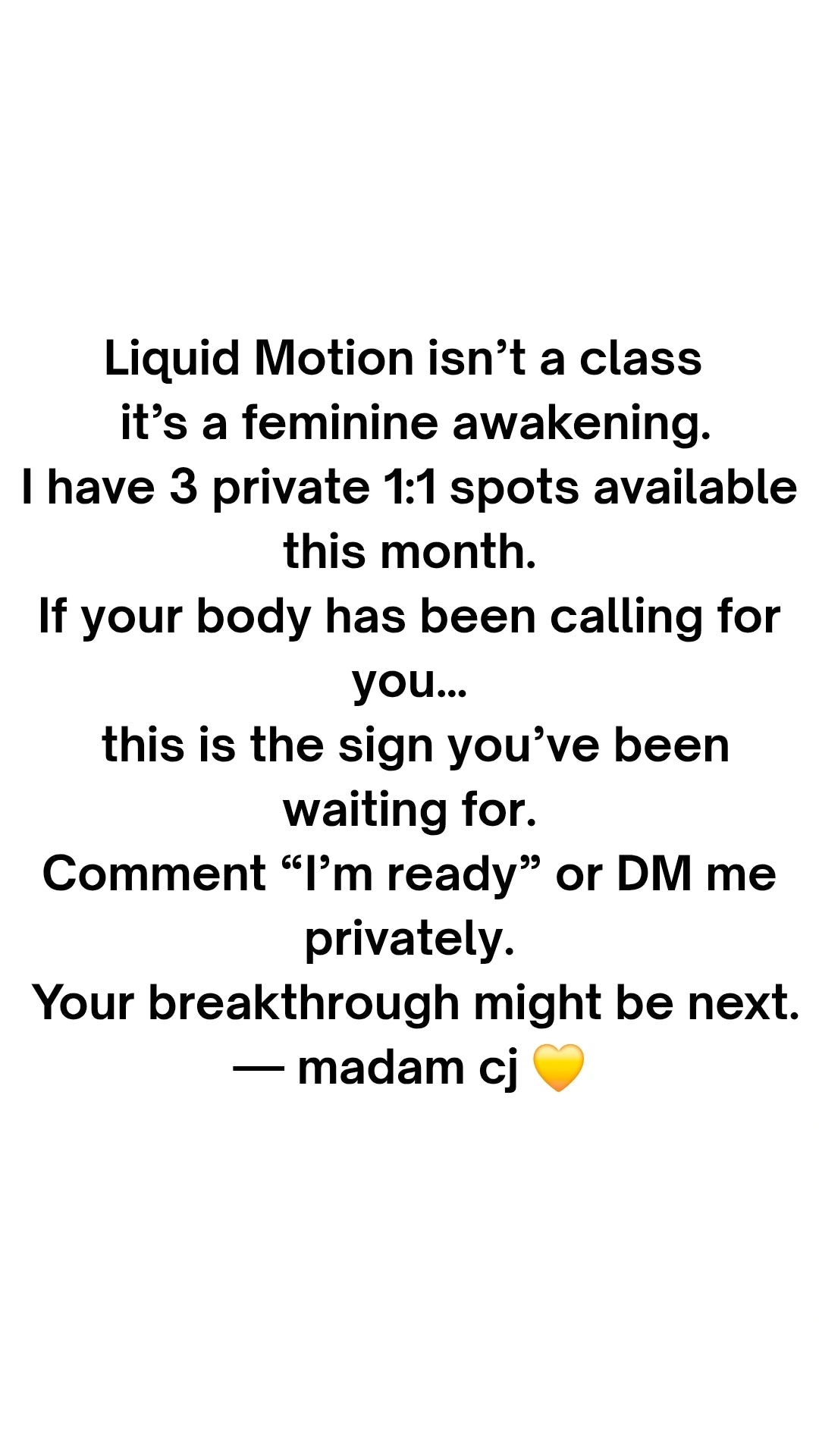 Private Mind-Body Movement Sessions